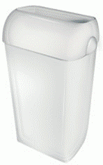 Prestige ABS kunststof afvalbak kleur: wit, incl. wandbeugel en 'hidden' deksel, inhoud 42 liter